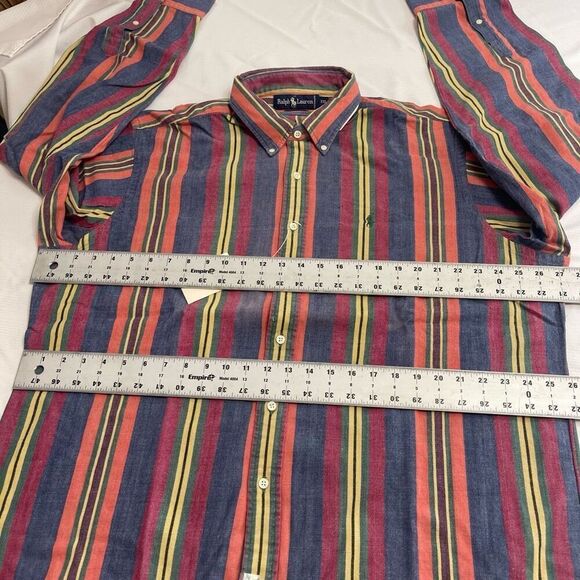 NWT Ralph Lauren VTG 80s Stripe NOS Long Sleeve Button Down Shirt Size XXL NEW - Picture 6 of 10